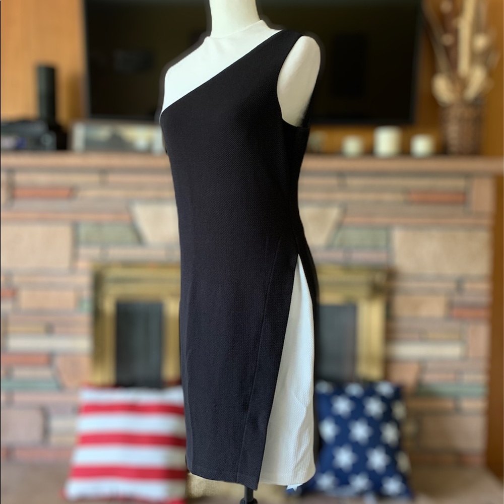New American Living black white sheath dress 10
